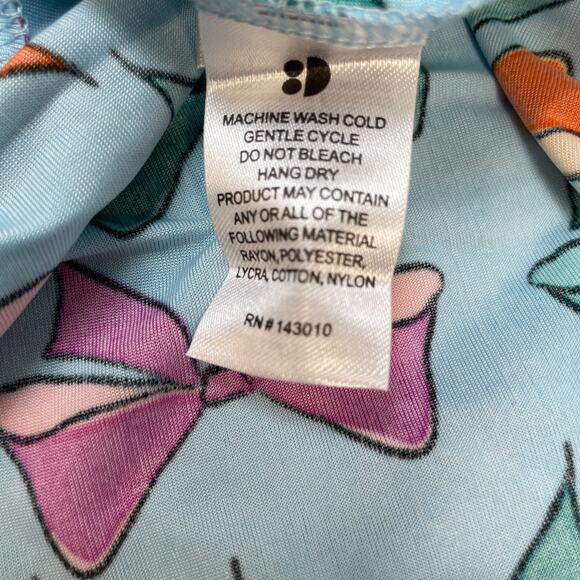 Dot Dot Smile Girls 2T Tank Dress Blue Multicolor Bow Print - Picture 4 of 5